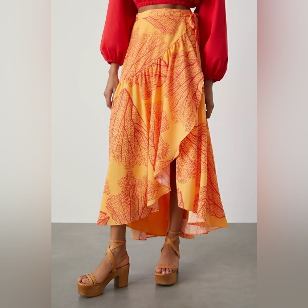 Anthropologie Hutch Printed Wrap Maxi Skirt size Small - Picture 2 of 4